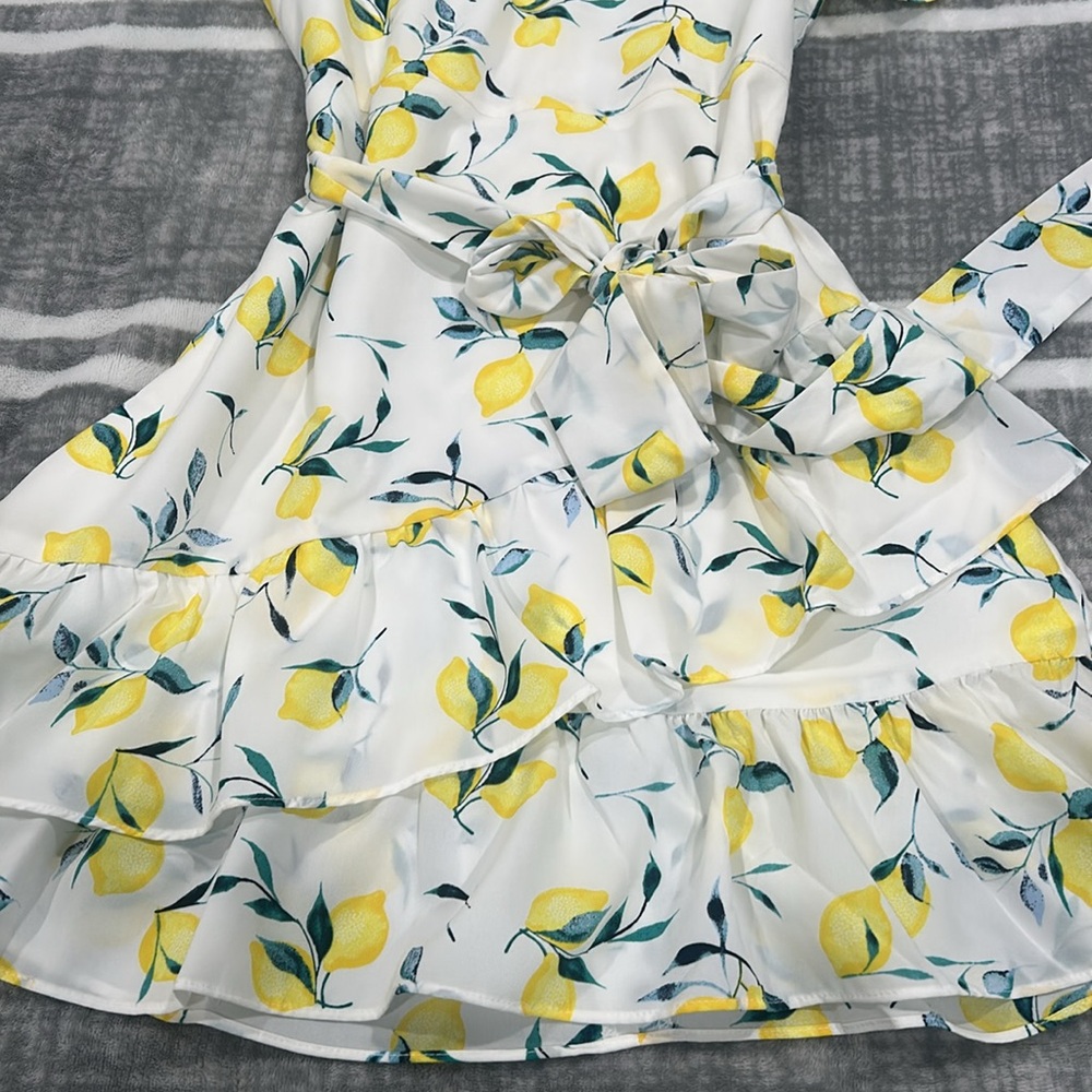 Banana Republic Yellow Lemon Print Mini Dress - Picture 2 of 9